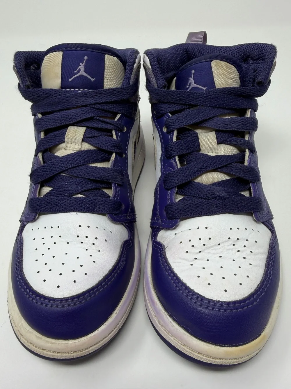 Nike Jordan 1 Kids' Purple and White High-Top Sneakers Sz.11c